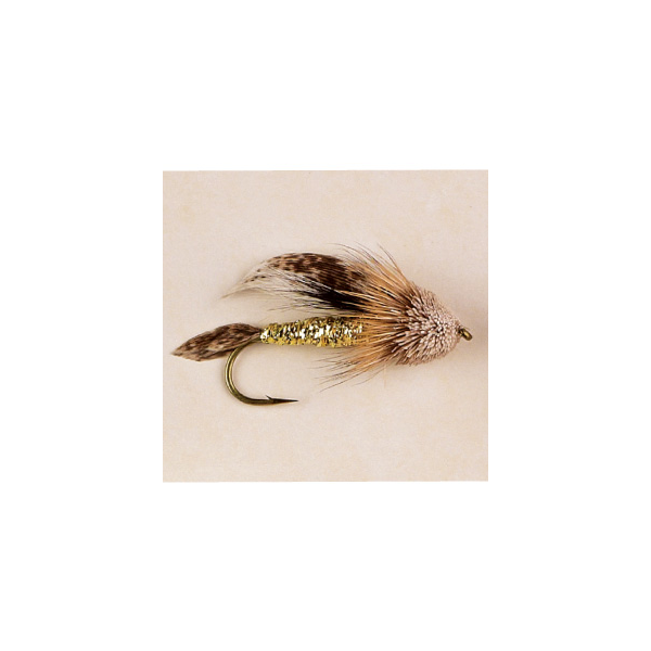 QTY 6 x SIZE #8 MUDDLER MINNOW WHITE FLY FISHING FLIES  DEER HAIR WITH TINSEL 