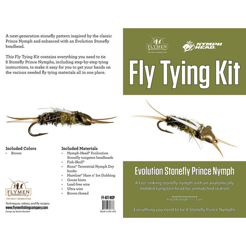 flymen fishing company FLYMEN Evolution Stonefly Prince Nymph Fly Tying Kit
