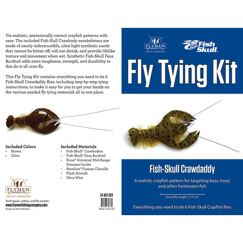 flymen fishing company FLYMEN Fish-Skull Crawdaddy Fly Tying Kit