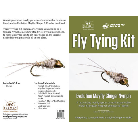 flymen fishing company FLYMEN Evolution Clinger Nymph Fly Tying Kit