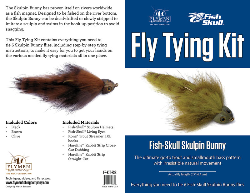 1-Fly Streamer Fish-Skull Skulpin Bunny Brown