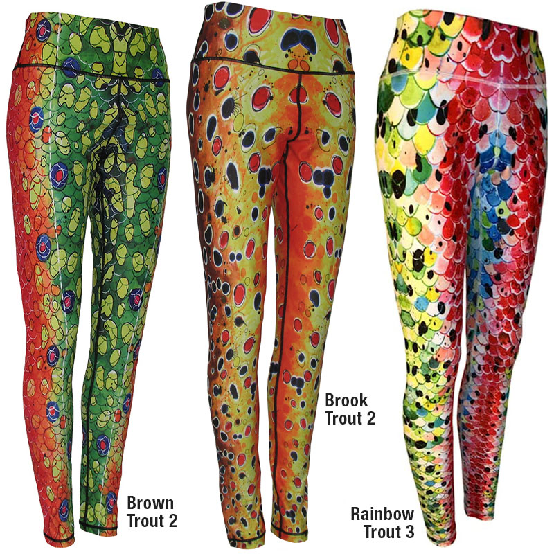 Leggings with pockets - Brown Trout Pattern - UPF 50+ - Lure Outdoors